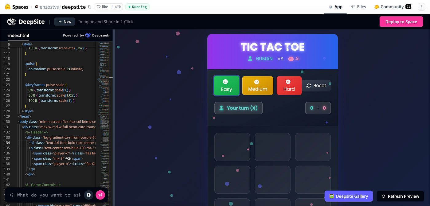DeepSite AI Coder open source community